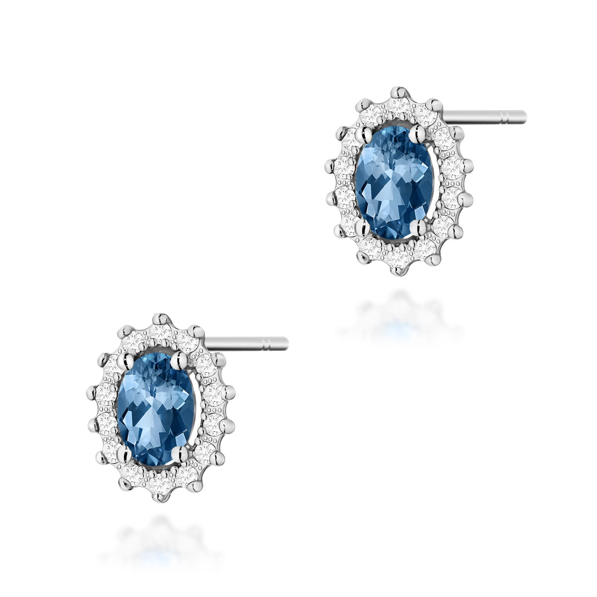 Kolczyki Topaz London Blue 2 x 0,50ct białe złoto 1 Kolczyki K0514 Topaz London Blue 2 x 0