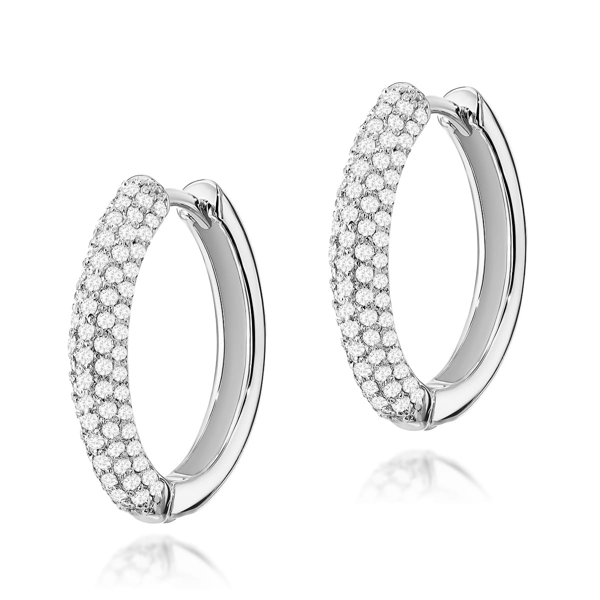 Kolczyki z diamentami białe złoto 1 Kolczyki K0515 z diamentami białe złoto Jubiler Kraków BigDIAMOND