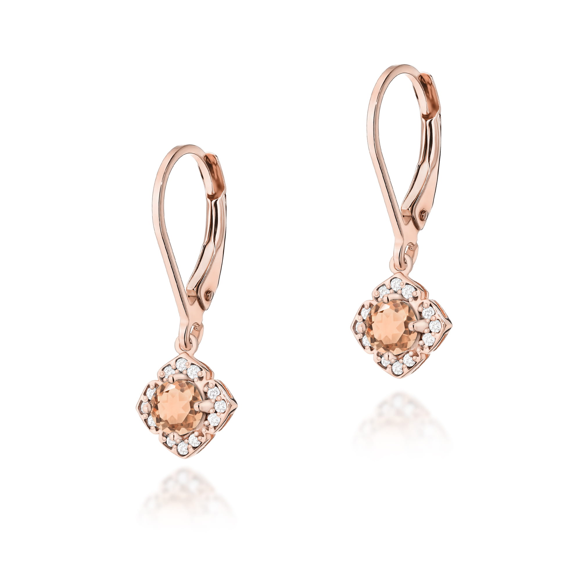 Kolczyki Morganit 2 x 0,25ct różowe złoto 1 Kolczyki K0571 Morganit 2 x 0