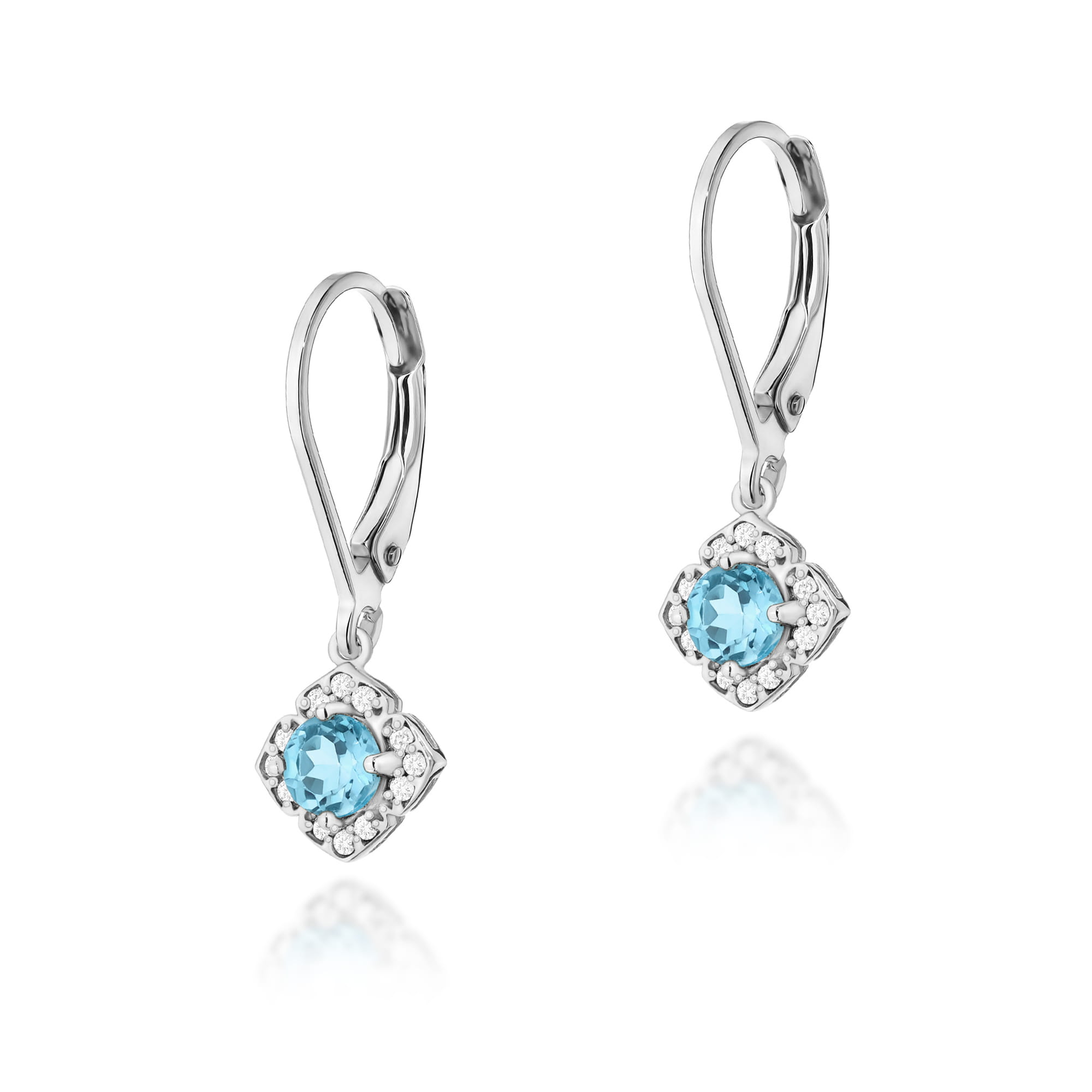 Kolczyki Topaz 2 x 0,25ct białe złoto 1 Kolczyki K0571 Topaz 2 x 0