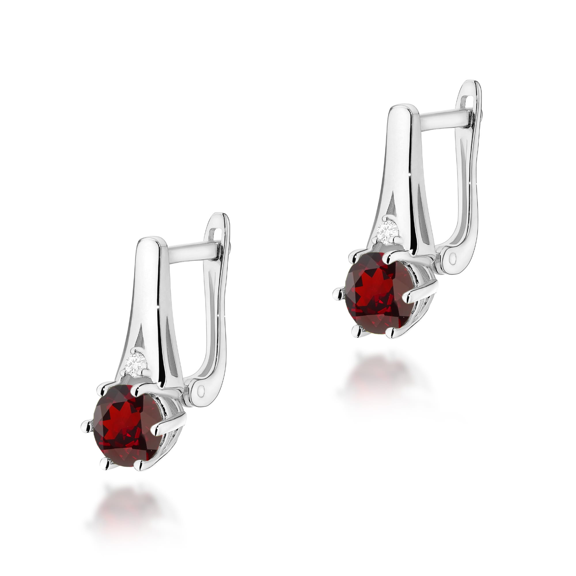 Kolczyki Granat 2 x 0,50ct białe złoto 1 Kolczyki K0572 Granat 2 x 0