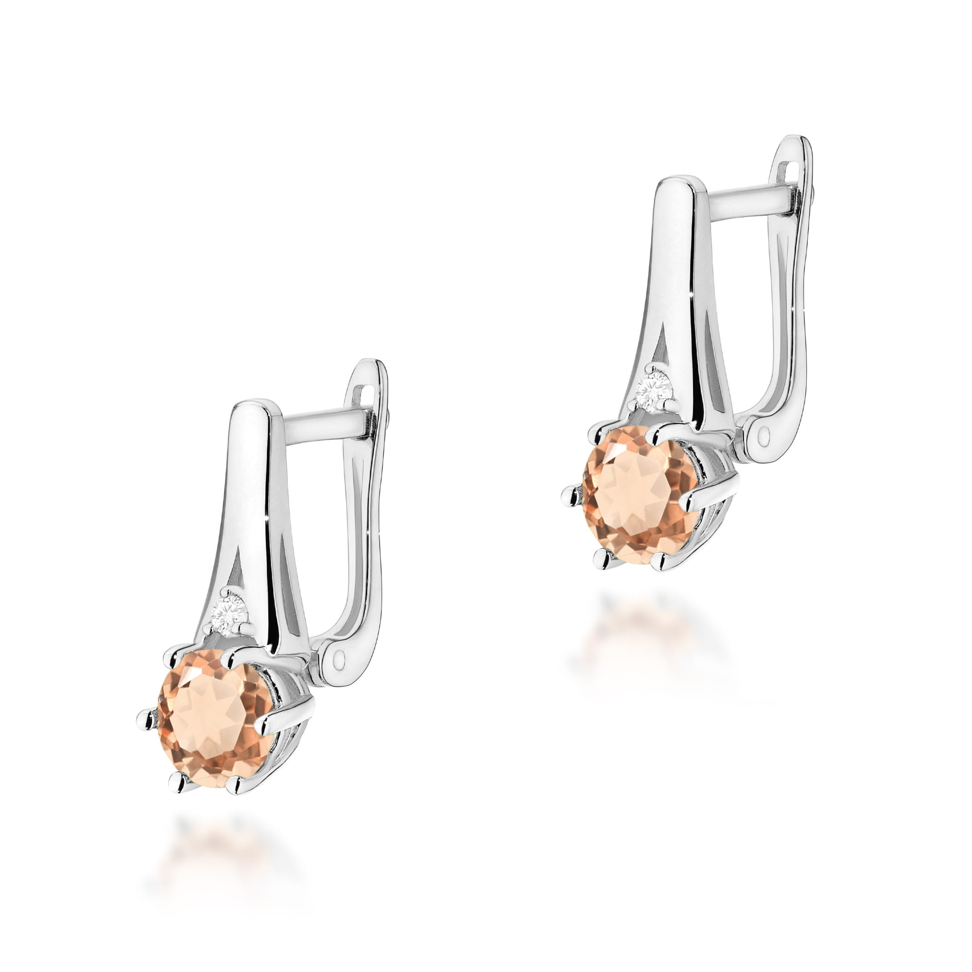 Kolczyki Morganit 2 x 0,40ct biale złoto 1 Kolczyki K0572 Morganit 2 x 0