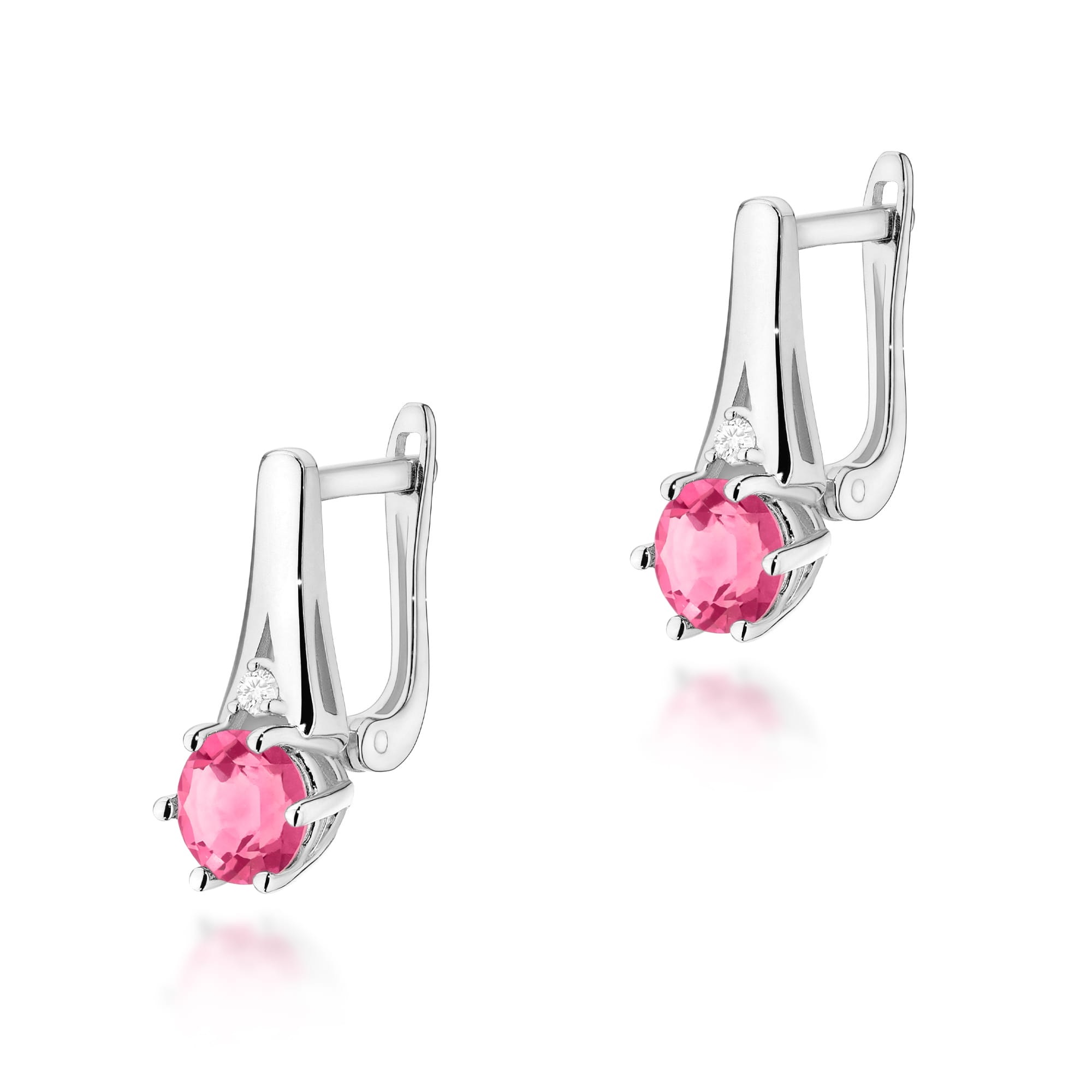 Kolczyki Różowy Topaz 2 x 0,60ct białe złoto 1 Kolczyki K0572 Różowy Topaz 2 x 0