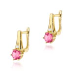 Kolczyki K0572 Różowy Topaz 2 x 0