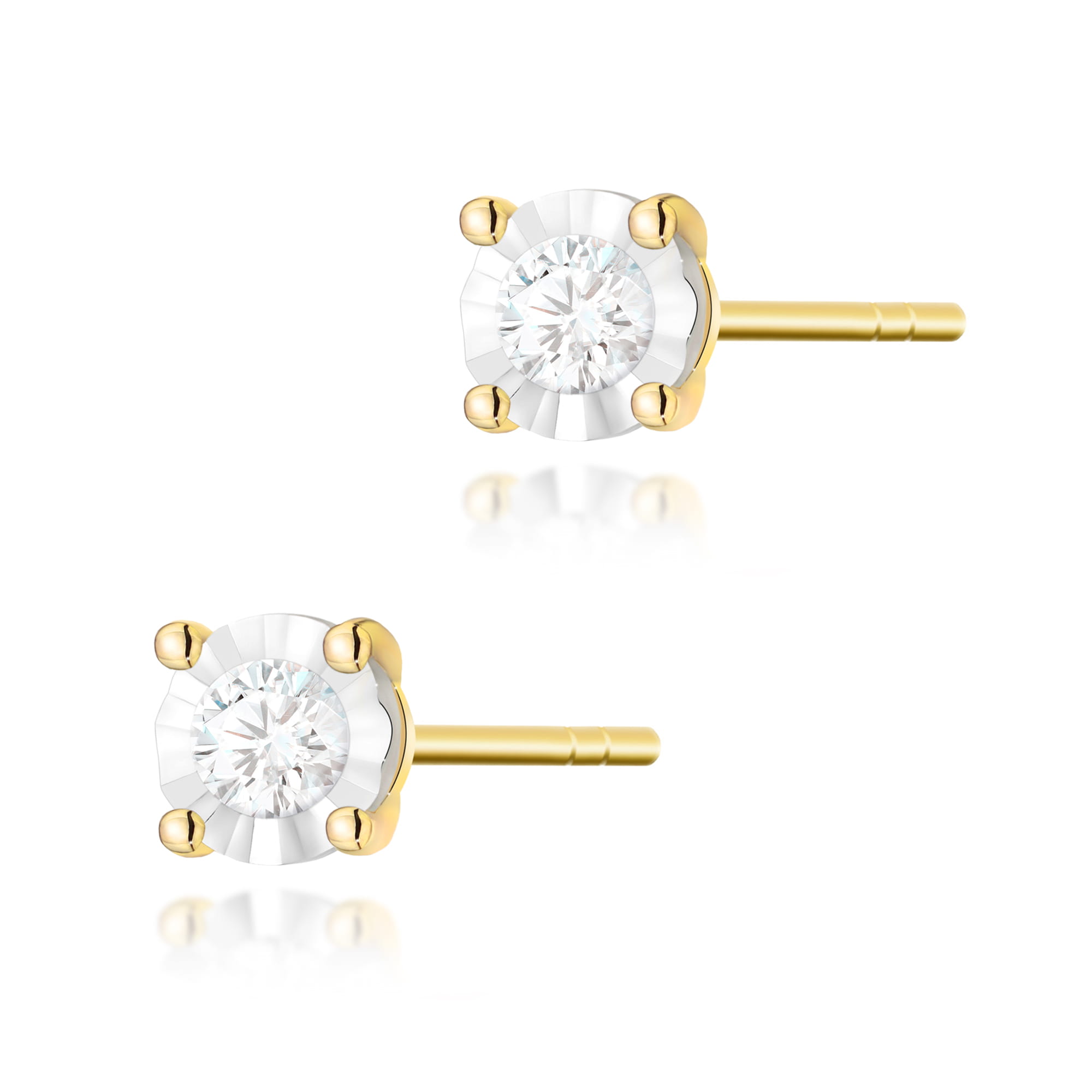 Kolczyki KO058 Diament 2 x 0,08ct żółte złoto 1 Kolczyki KO058 Diament 2 x 0