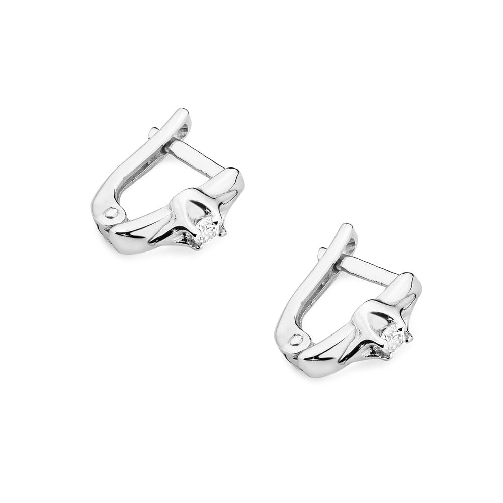 Kolczyki KO088 Diament 2 x 0,04ct białe złoto 2 04ct białe złoto Jubiler Kraków BigDIAMOND
