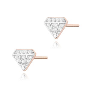 Kolczyki KO504 z diamentami różowe złoto Jubiler Kraków BigDIAMOND