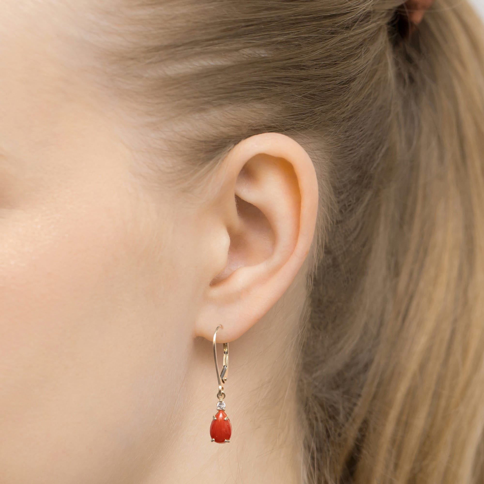 Kolczyki KO570 Koral 2 x 0,65ct żółte złoto 2 65ct żółte złoto Jubiler Kraków BigDIAMOND