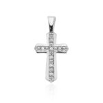 Krzyż K005 z diamentami białe złoto Jubiler Kraków BigDIAMOND