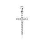 Krzyż K006 z diamentami białe złoto Jubiler Kraków BigDIAMOND