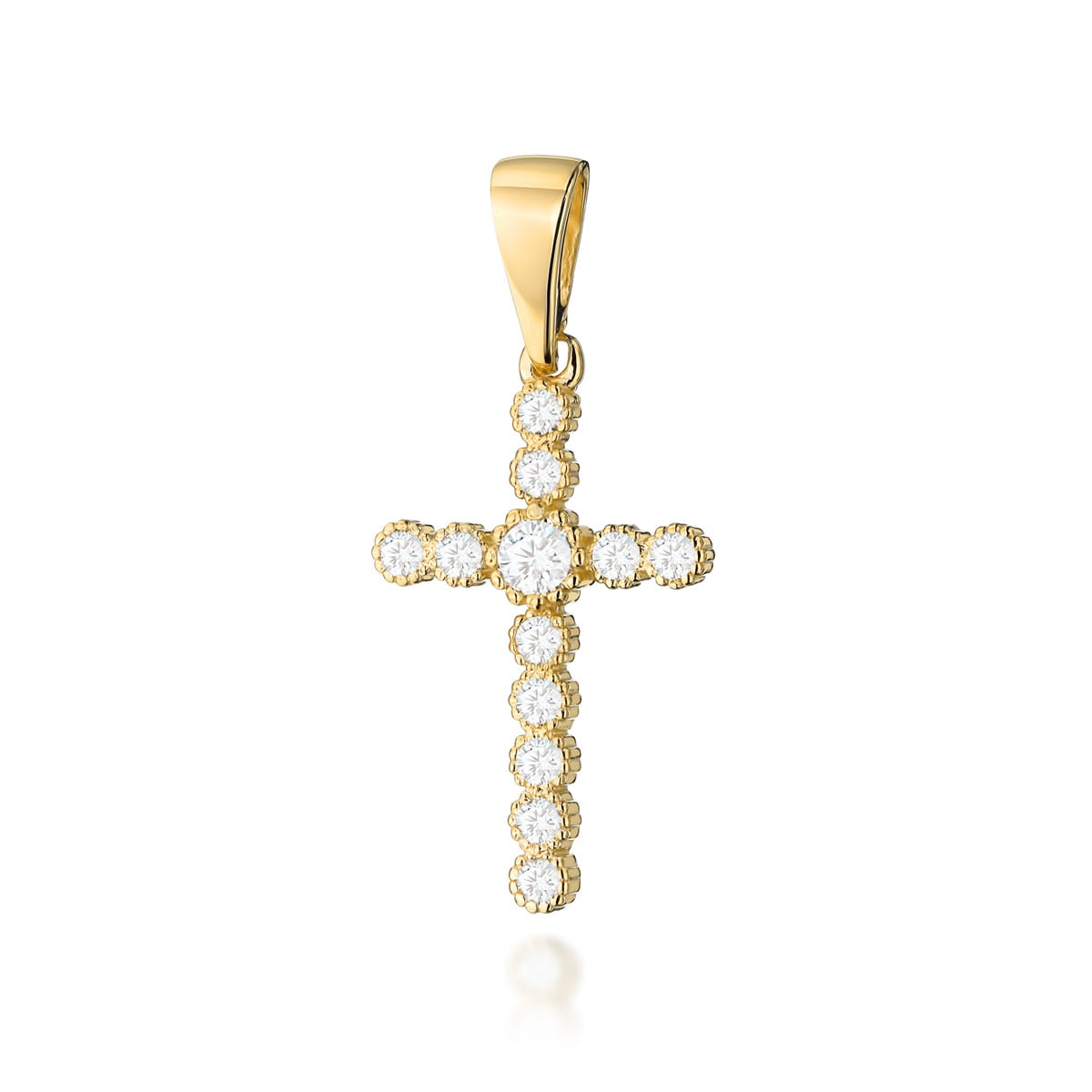 Krzyż Diament 0,10ct żółte złoto 1 Krzyż K008 Diament 0