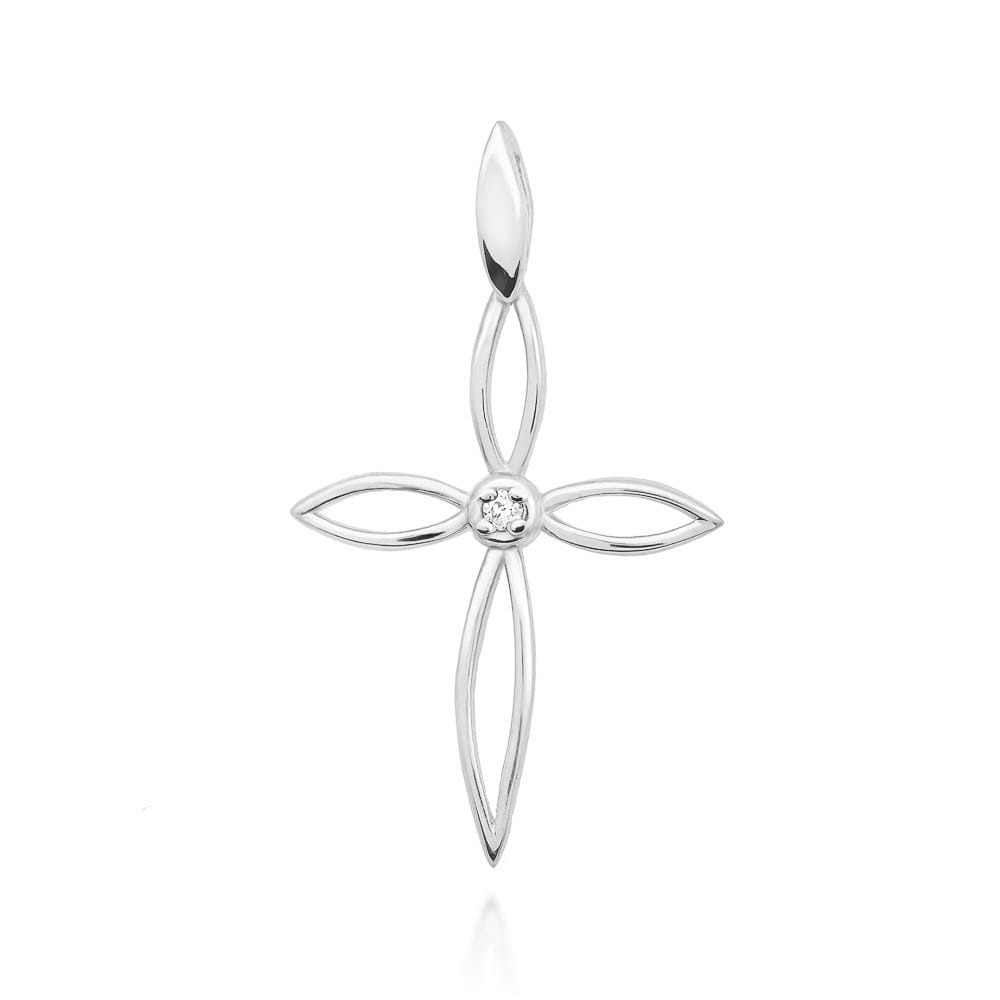 Krzyżyk Diament 0,02ct białe złoto 1 Krzyżyk K029 Diament 0