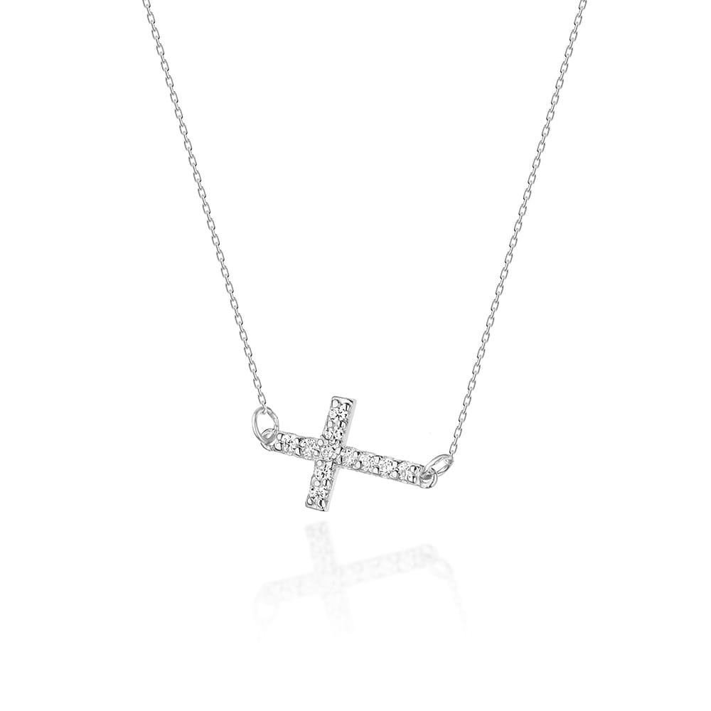 Naszyjnik z diamentami białe złoto 1 Naszyjnik C006 z diamentami białe złoto Jubiler Kraków BigDIAMOND