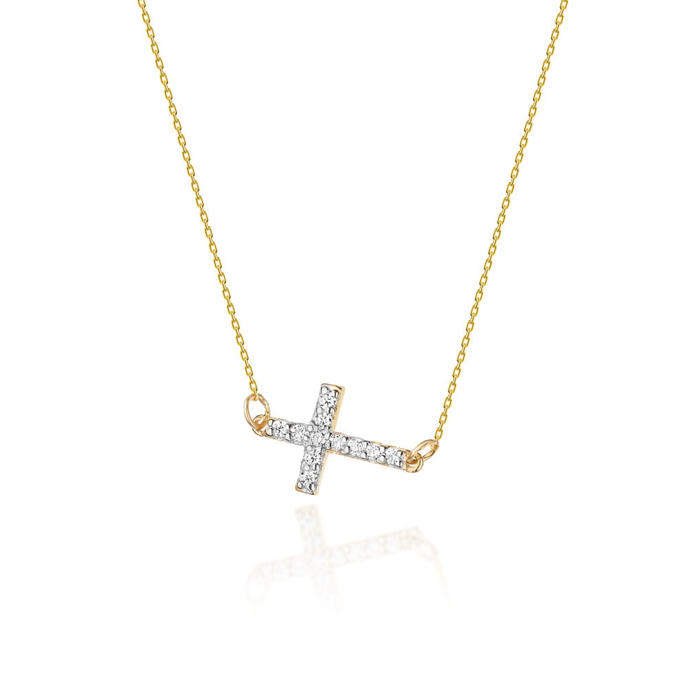 Naszyjnik z diamentami żółte złoto 1 Naszyjnik C006 z diamentami żółte złoto Jubiler Kraków BigDIAMOND