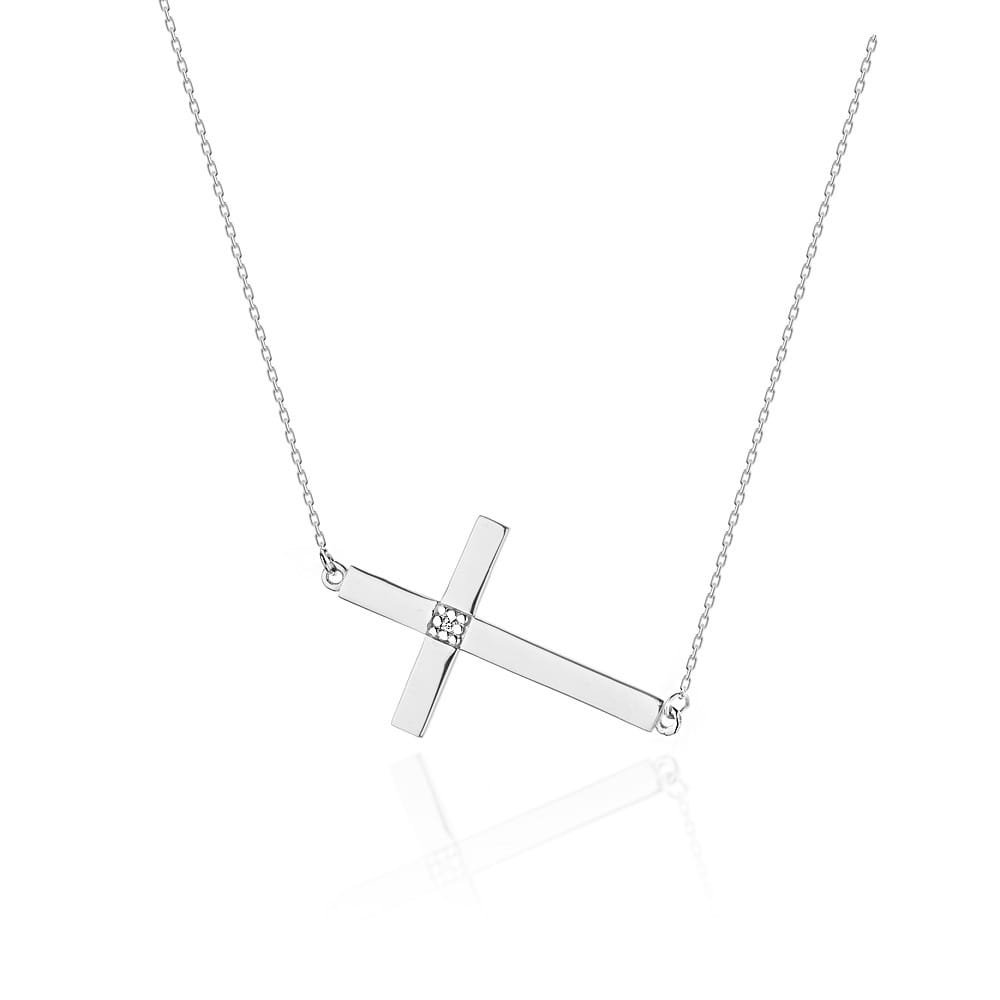 Naszyjnik z diamentami białe złoto 1 Naszyjnik C010 z diamentami białe złoto Jubiler Kraków BigDIAMOND
