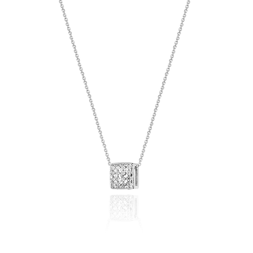 Naszyjnik z diamentami białe złoto 1 Naszyjnik C013 z diamentami białe złoto Jubiler Kraków BigDIAMOND