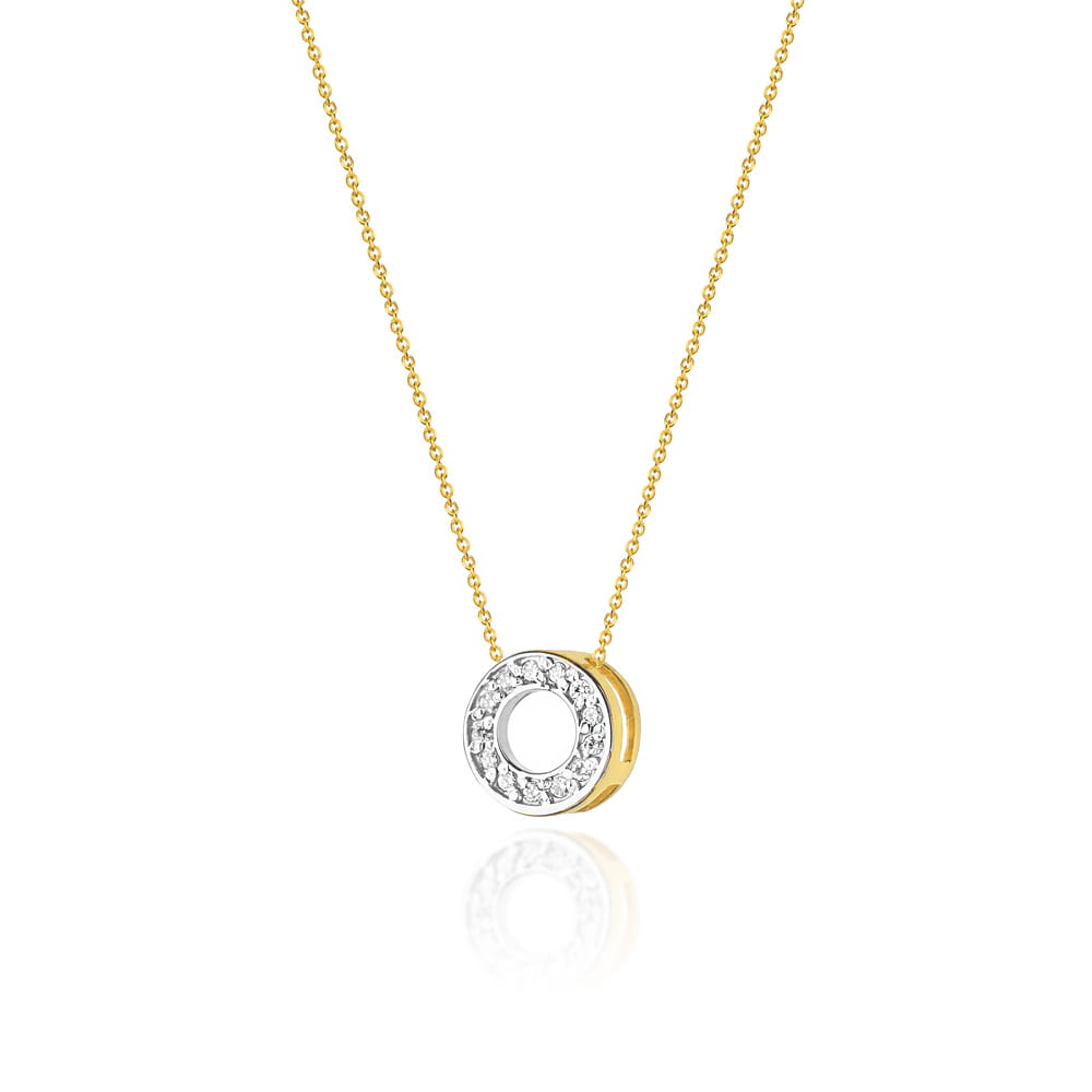 Naszyjnik z diamentami żółte złoto 1 Naszyjnik C014 z diamentami żółte złoto Jubiler Kraków BigDIAMOND