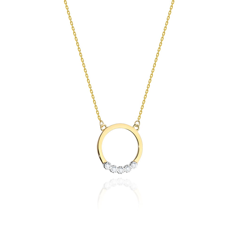 Naszyjnik z diamentami żółte złoto 1 Naszyjnik C020 z diamentami żółte złoto Jubiler Kraków BigDIAMOND