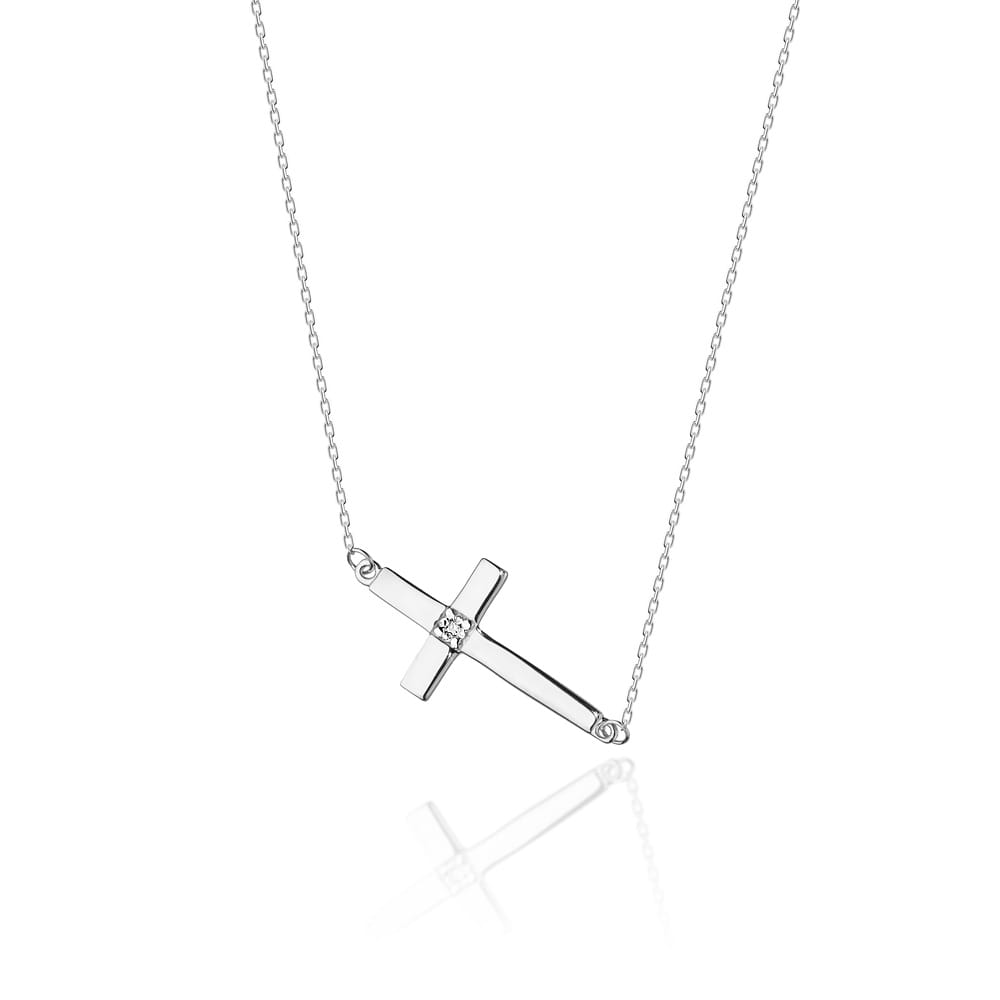 Naszyjnik z diamentami białe złoto 1 Naszyjnik C027 z diamentami białe złoto Jubiler Kraków BigDIAMOND
