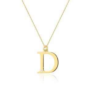 Naszyjnik C069 z diamentami żółte złoto Jubiler Kraków BigDIAMOND