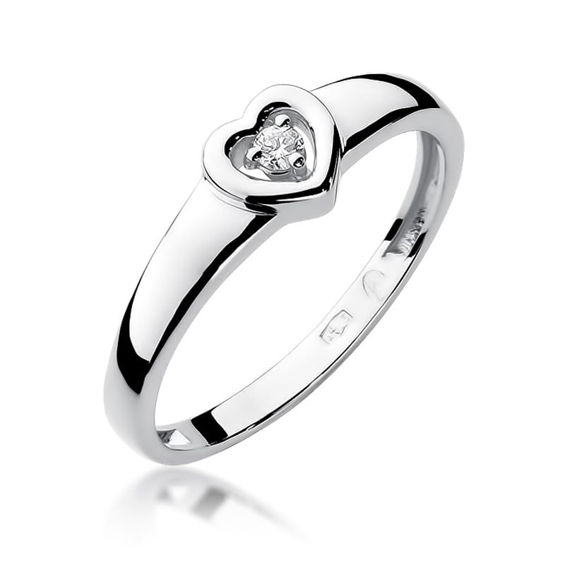 Pierścionek Diament 0,04ct białe złoto 1 Pierścionek W001 Diament 0