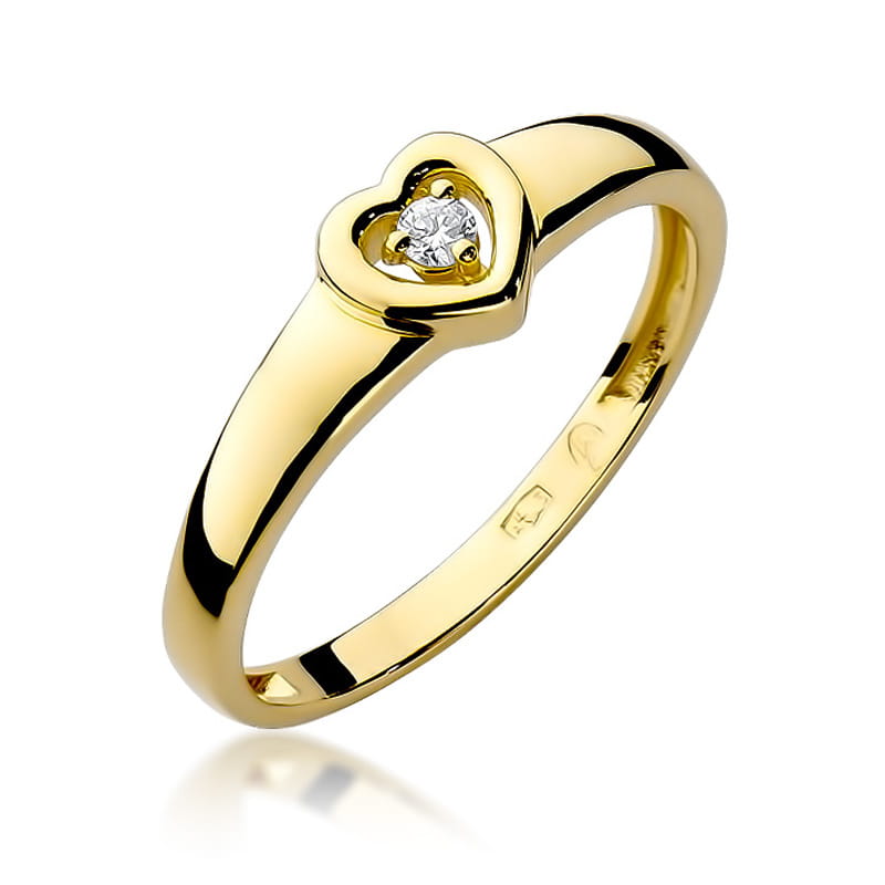 Pierścionek Diament 0,04ct żółte złoto 1 Pierścionek W001 Diament 0