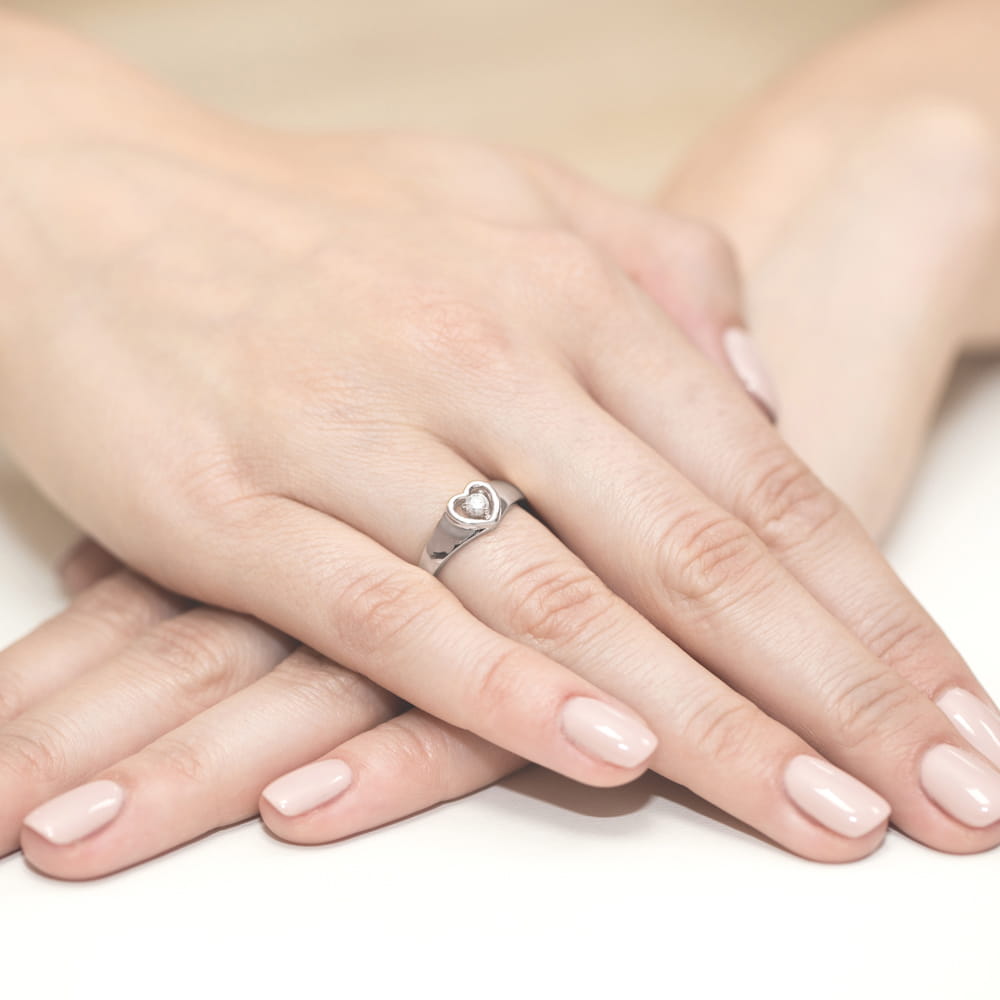 Pierścionek Diament 0,10ct białe złoto 4 Pierścionek Diament 0,10ct białe złoto - obrazek 4