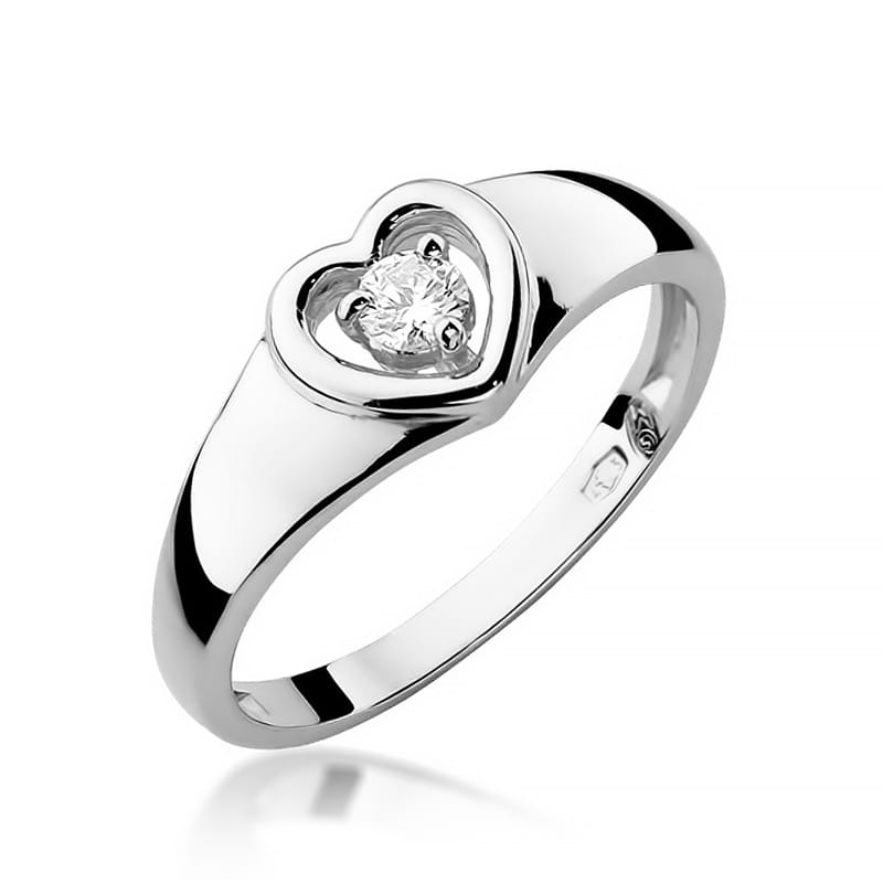 Pierścionek Diament 0,10ct białe złoto 1 Pierścionek W001 Diament 0