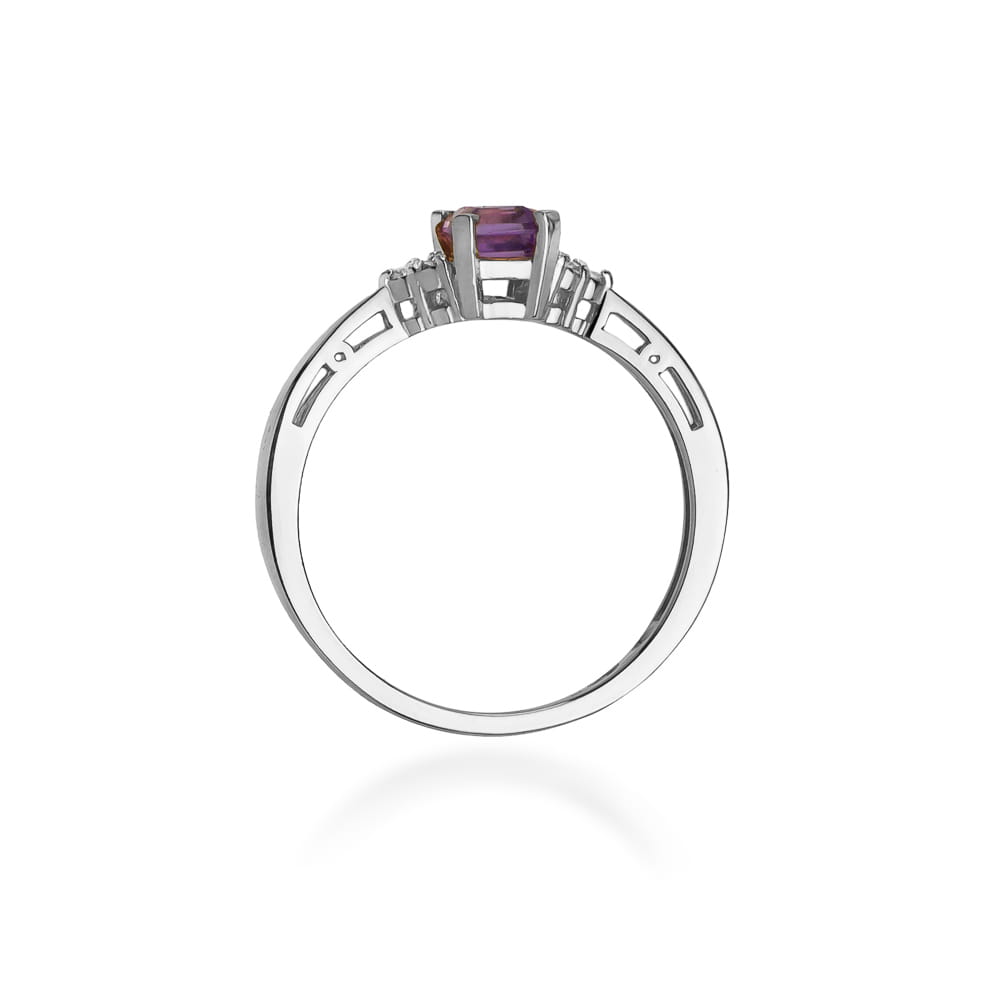 Pierścionek Ametyst 0,50ct białe złoto 3 Pierścionek Ametyst 0,50ct białe złoto - obrazek 3