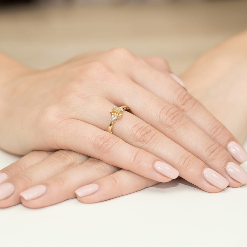 Pierścionek Cytryn 0,60ct żółte złoto 4 Pierścionek Cytryn 0,60ct żółte złoto - obrazek 4
