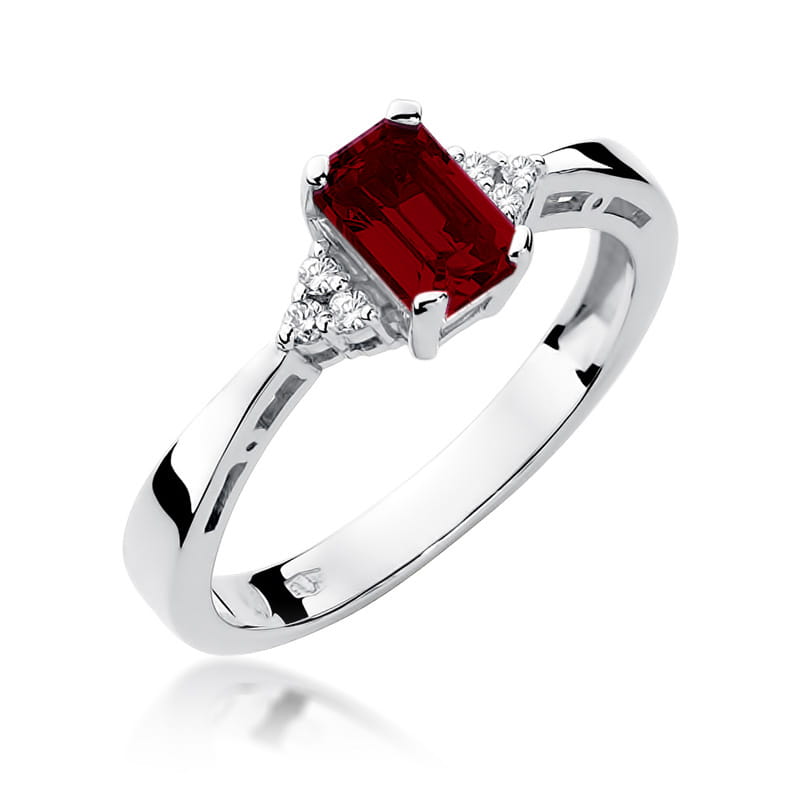 Pierścionek Granat 0,70ct białe złoto 1 Pierścionek W002 Granat 0