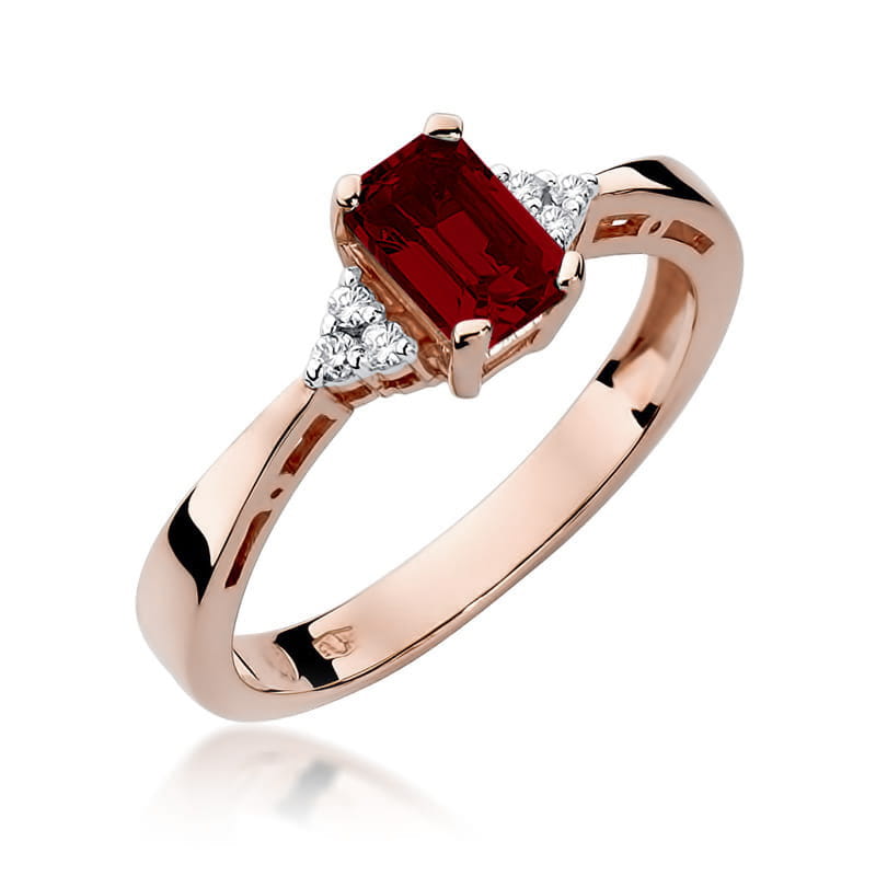Pierścionek Granat 0,70ct różowe złoto 1 Pierścionek W002 Granat 0