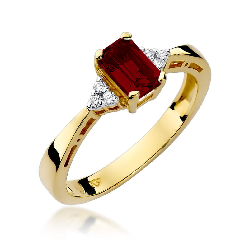 Pierścionek Granat 0,70ct żółte złoto 1 Pierścionek W002 Granat 0