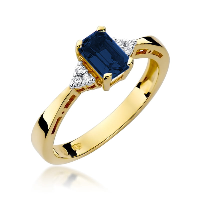 Pierścionek Szafir 0,60ct żółte złoto 1 Pierścionek W002 Szafir 0