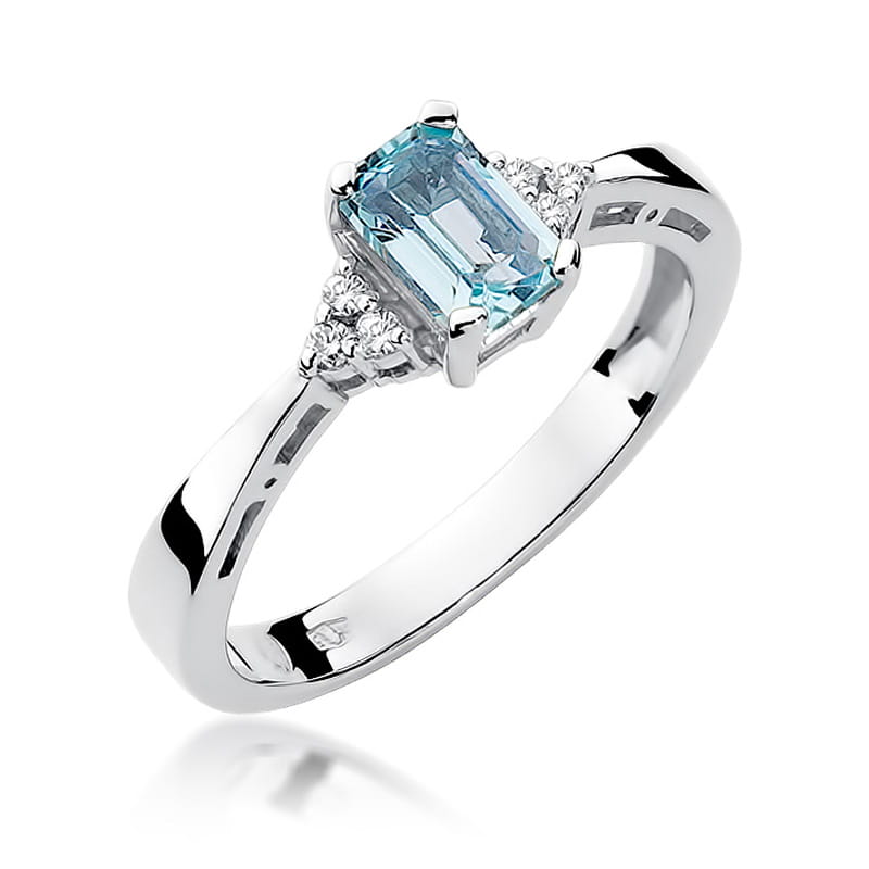 Pierścionek Topaz 0,60ct białe złoto 1 Pierścionek W002 Topaz 0