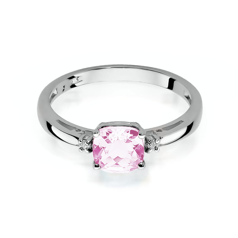 Pierścionek Różowy Topaz 1,10ct białe złoto 2 10ct białe złoto Jubiler Kraków BigDIAMOND