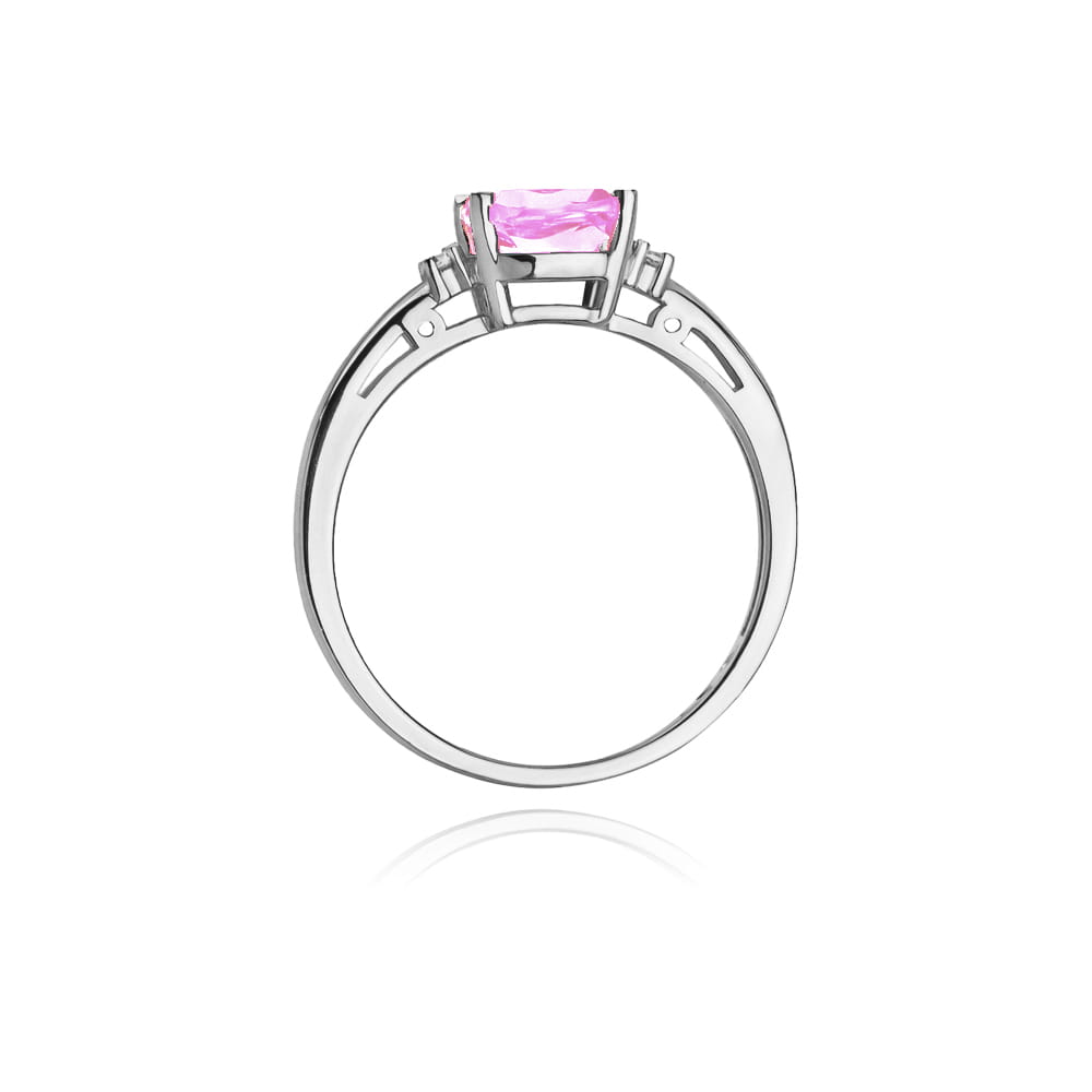 Pierścionek Różowy Topaz 1,10ct białe złoto 3 Pierścionek Różowy Topaz 1,10ct białe złoto - obrazek 3
