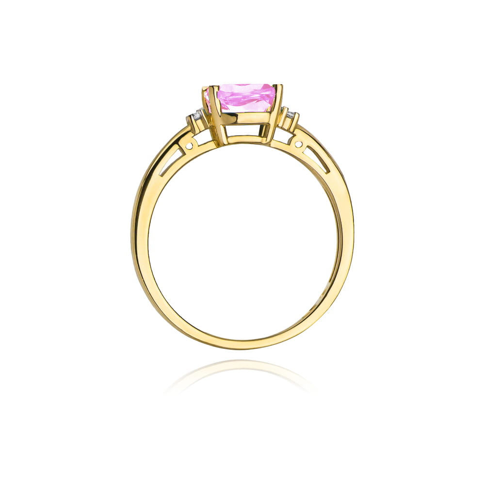 Pierścionek Różowy Topaz 1,10ct żółte złoto 3 Pierścionek Różowy Topaz 1,10ct żółte złoto - obrazek 3
