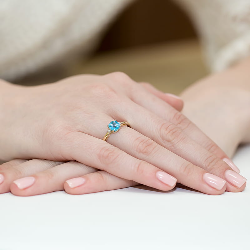 Pierścionek Topaz 1,10ct żółte złoto 4 Pierścionek Topaz 1,10ct żółte złoto - obrazek 4