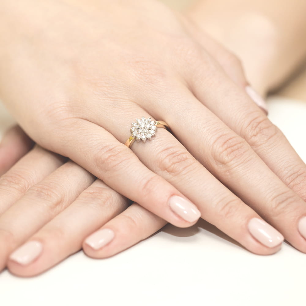 Pierścionek z diamentami żółte złoto 4 Pierścionek z diamentami żółte złoto - obrazek 4