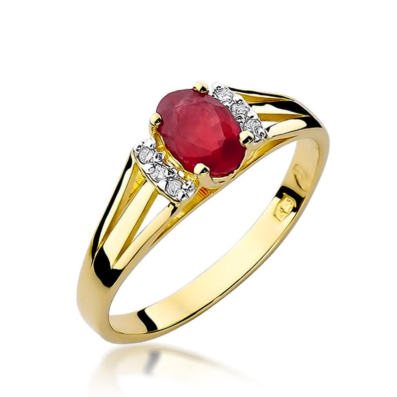 Pierścionek Granat 0,50ct żółte złoto 1 Pierścionek W005 Granat 0