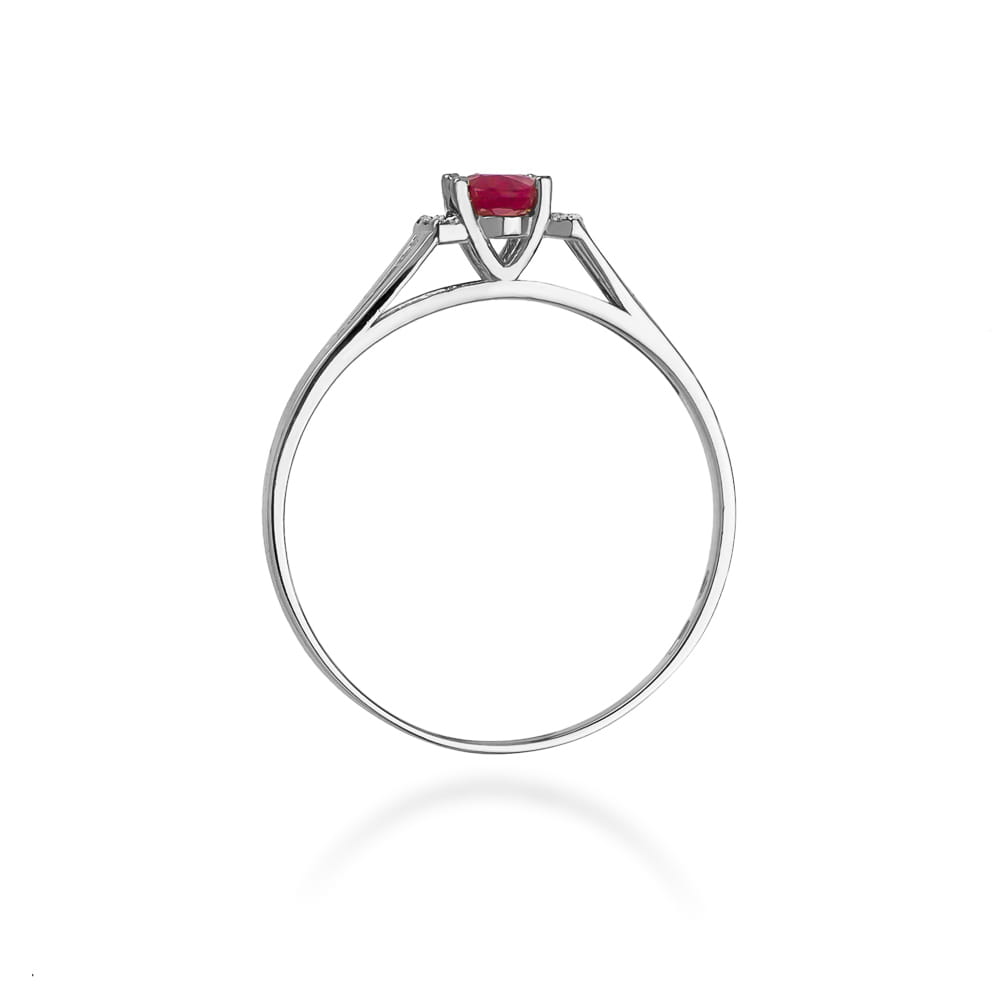 Pierścionek Rubin 0,60ct białe złoto 3 Pierścionek Rubin 0,60ct białe złoto - obrazek 3
