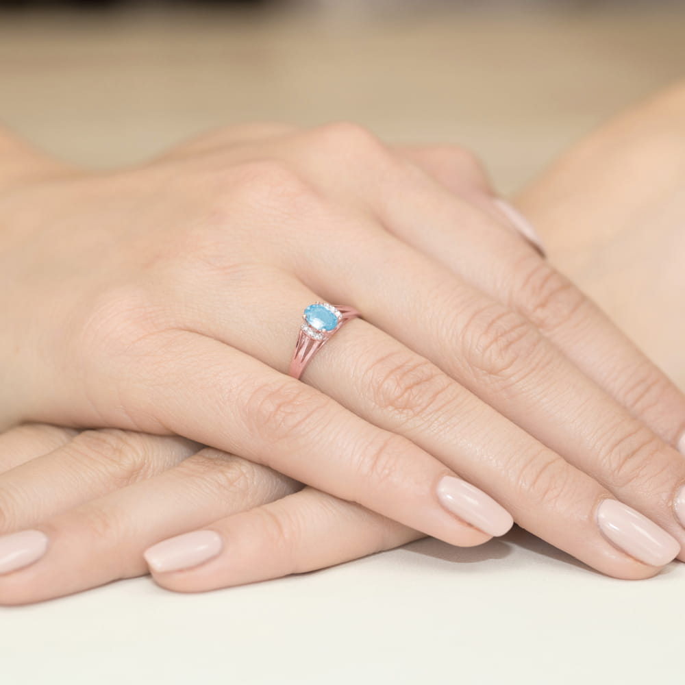 Pierścionek Topaz 0,50ct różowe złoto 4 Pierścionek Topaz 0,50ct różowe złoto - obrazek 4