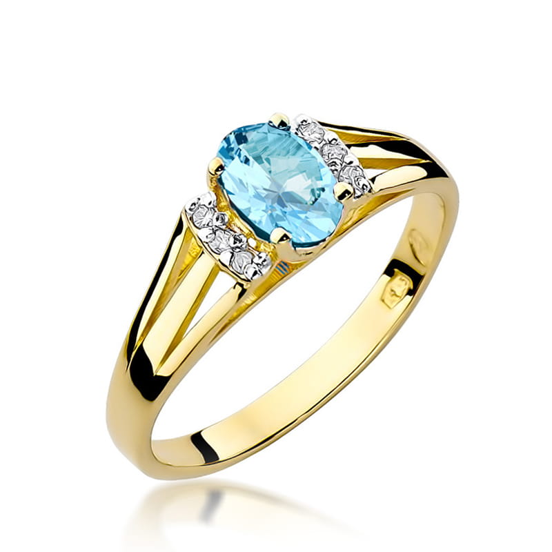 Pierścionek Topaz 0,50ct żółte złoto 1 Pierścionek W005 Topaz 0