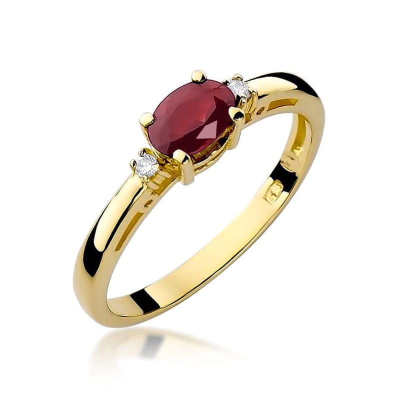 Pierścionek Rubin 0,60ct żółte złoto 1 Pierścionek W006 Rubin 0