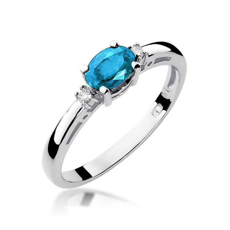 Pierścionek Topaz 0,50ct białe złoto 1 Pierścionek W006 Topaz 0