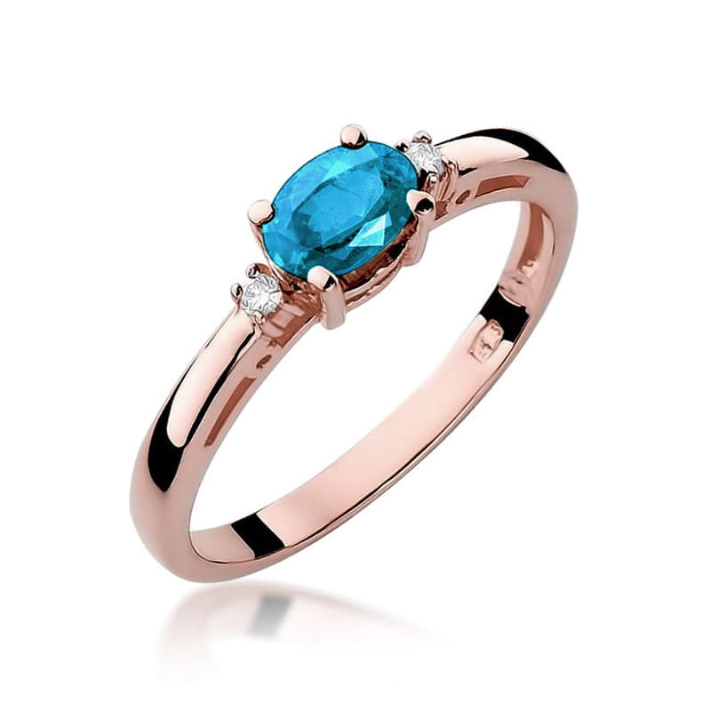 Pierścionek Topaz 0,50ct różowe złoto 1 Pierścionek W006 Topaz 0