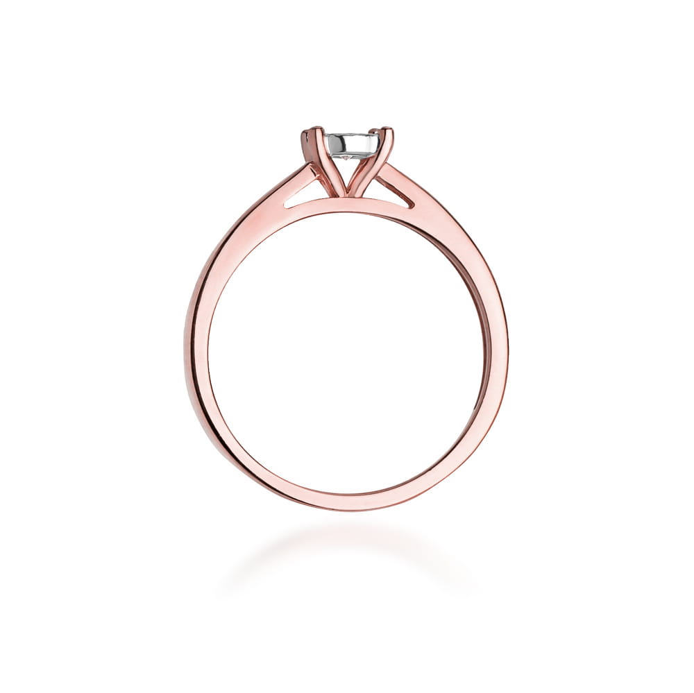 Pierścionek Diament 0,08ct różowe złoto 3 Pierścionek Diament 0,08ct różowe złoto - obrazek 3