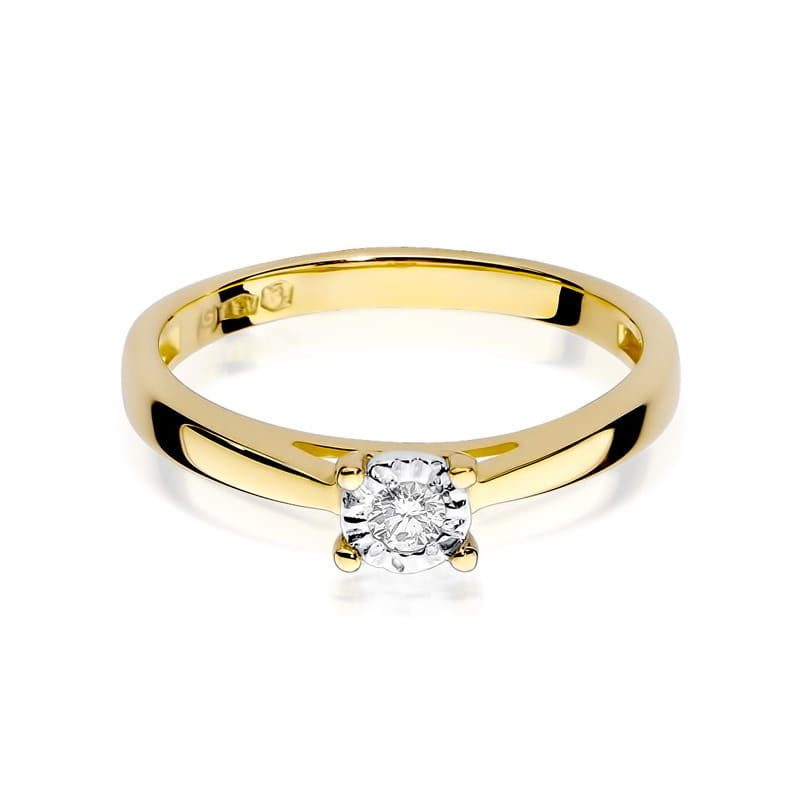 Pierścionek Diament 0,08ct żółte złoto 2 08ct żółte złoto Jubiler Kraków BigDIAMOND