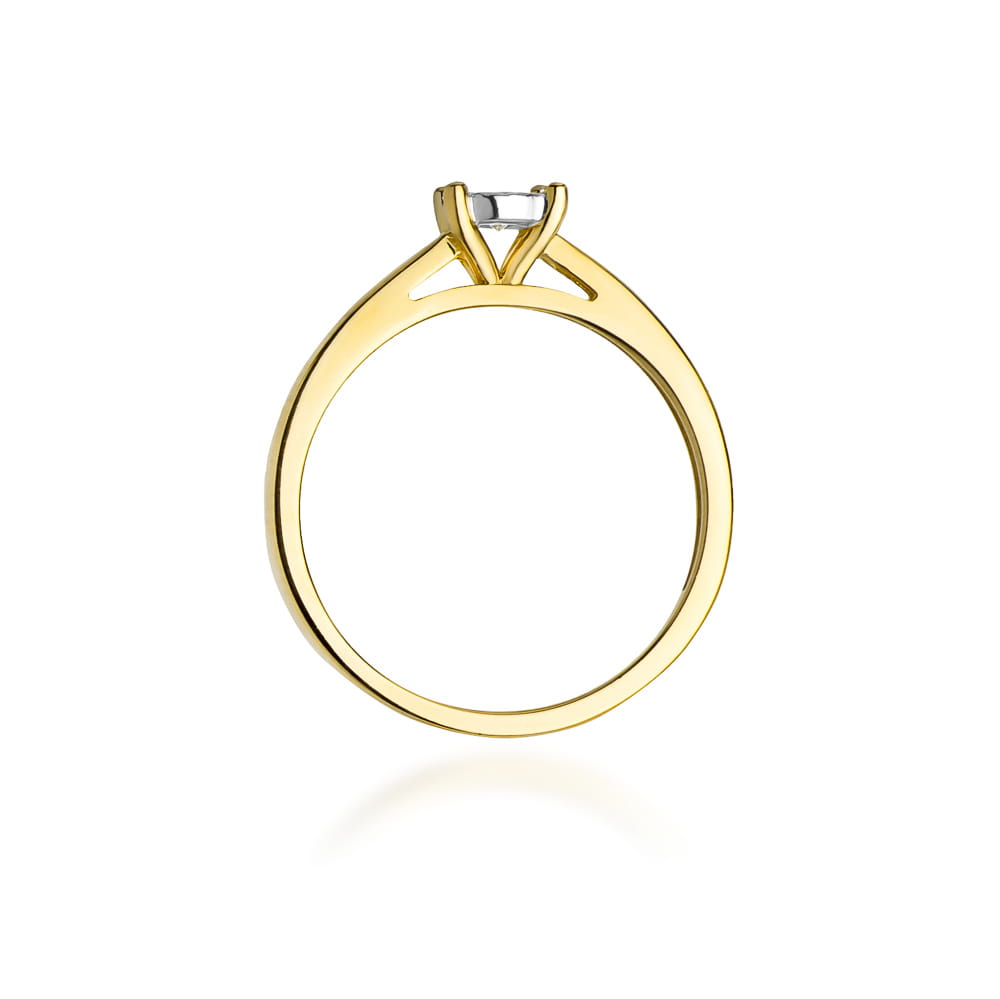 Pierścionek Diament 0,08ct żółte złoto 3 Pierścionek Diament 0,08ct żółte złoto - obrazek 3